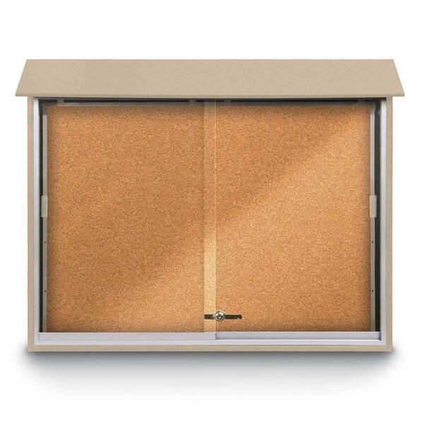 Outdoor Enclosed Combo Board, 72"x36", Bronze Frame/Black Porc & Buff